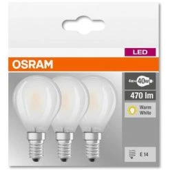 Osram BASE RETRO LED Kerze Mit 4 Watt, E14, Warmweiß, Matt - 3 Stück 7 Osram BASE RETRO LED Kerze Mit 4 Watt, E14, Warmweiß, Matt - 3 Stück -OSRAM Shop 18819239 4