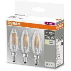 Osram BASE FILAMENT LED Tropfenlampe Mit 4 Watt, E14, Warmweiß, Klar - 3 Stück -OSRAM Shop 18819393 4