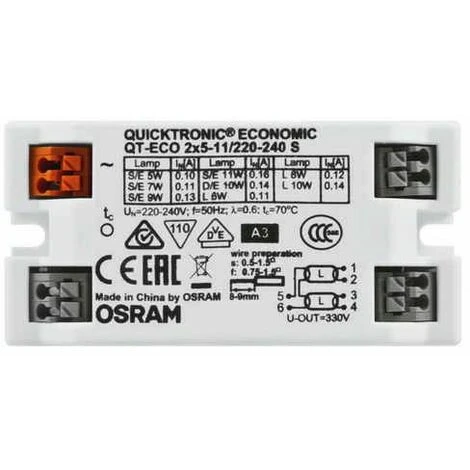 Osram - Elektronisches Vorschaltgerät - EVG - QT-ECO 2x5-11 Watt 220-240V 2 Osram - Elektronisches Vorschaltgerät - EVG - QT-ECO 2x5-11 Watt 220-240V – Bild 2